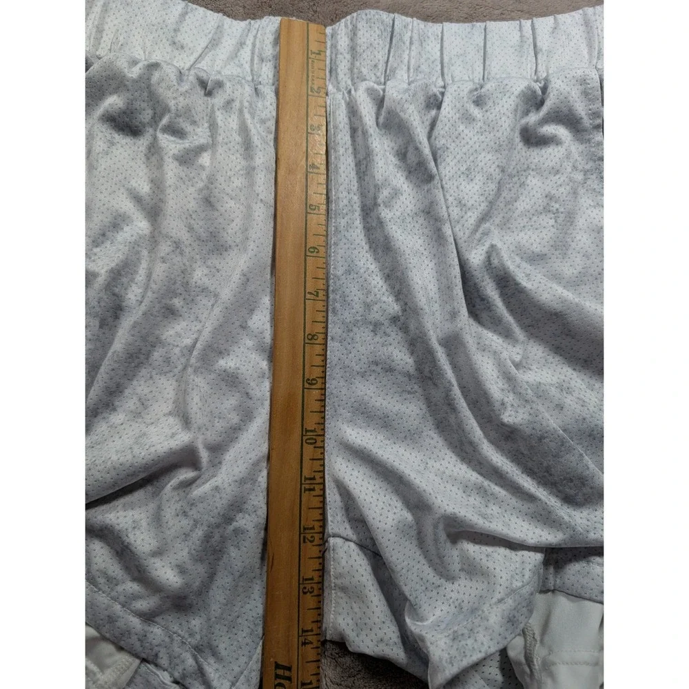 YoungLA 2-in-1 Gym Shorts Mens XXL Grey Marble Mesh Compression Liner Zippered
